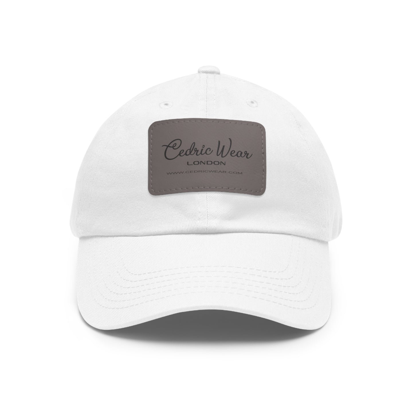 Dad Hat with Leather Patch (Rectangle) by Cedric Wear London