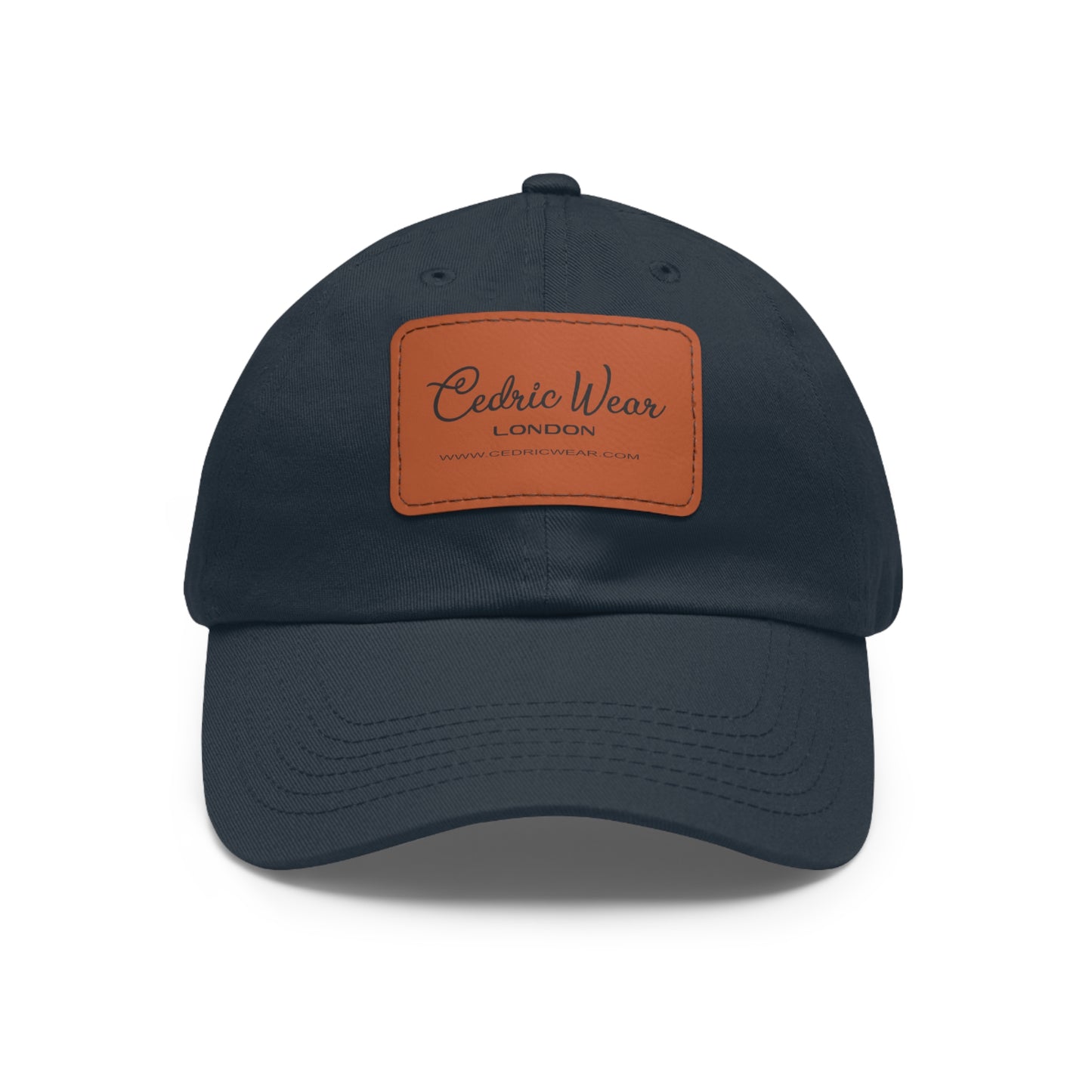 Dad Hat with Leather Patch (Rectangle) by Cedric Wear London