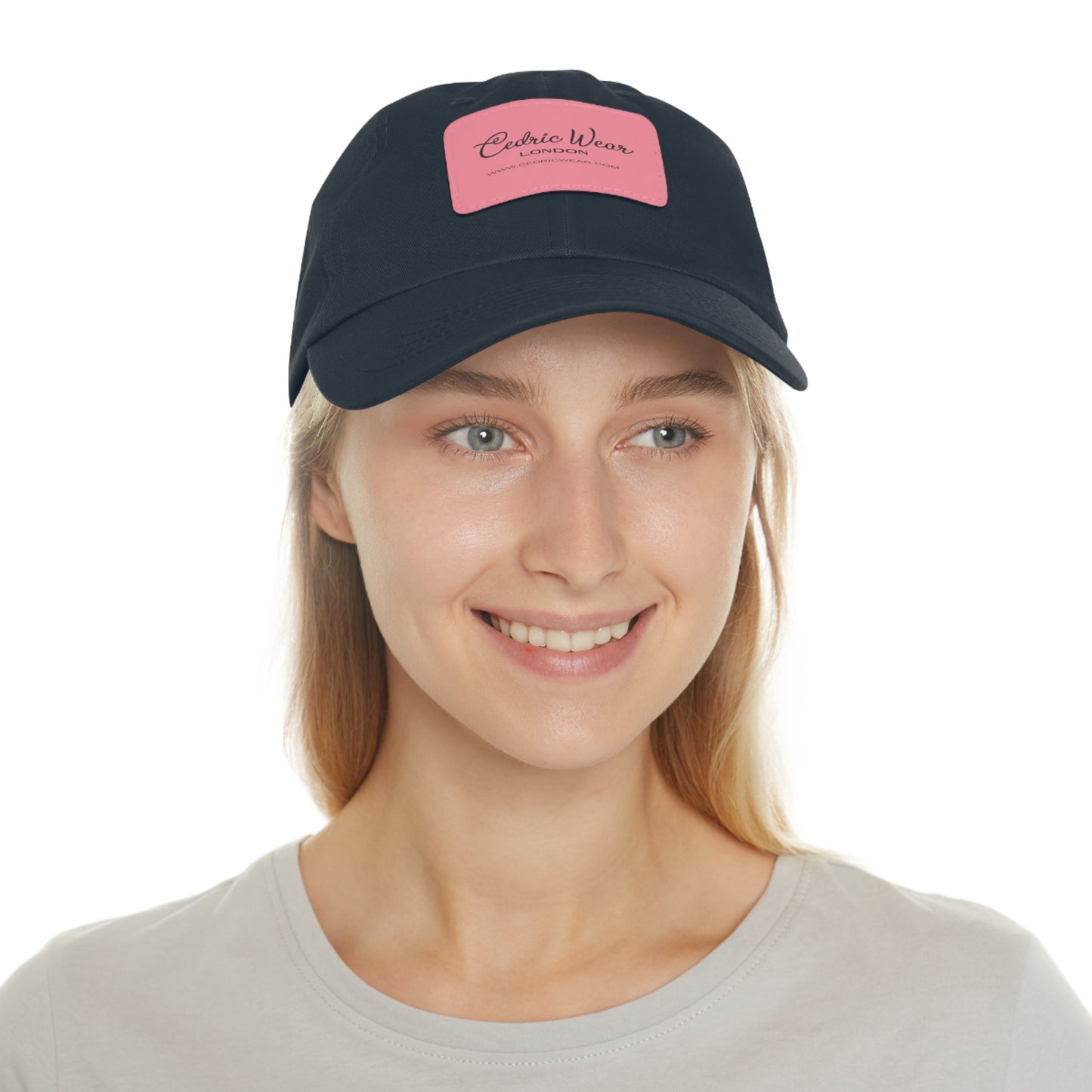 Dad Hat with Leather Patch (Rectangle) by Cedric Wear London