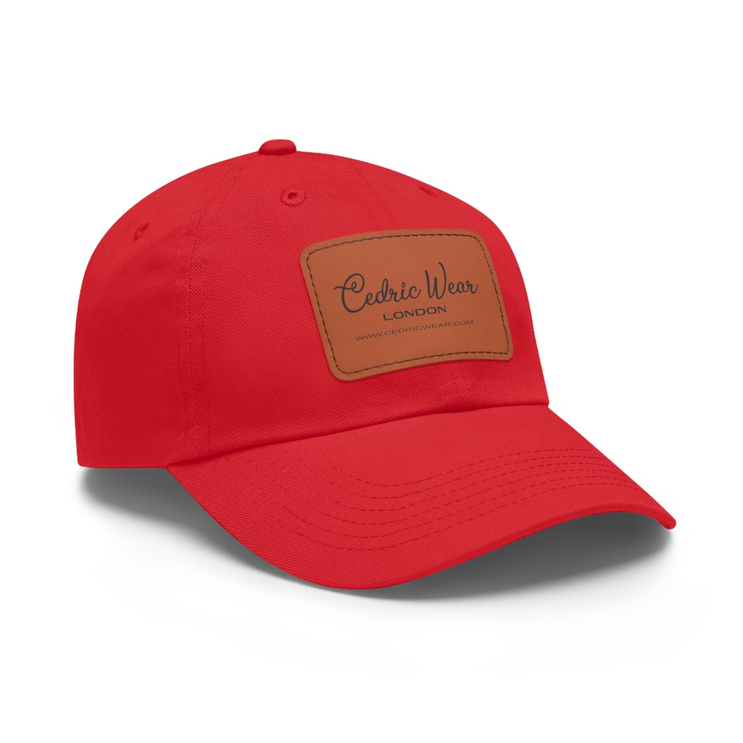 Dad Hat with Leather Patch (Rectangle) by Cedric Wear London