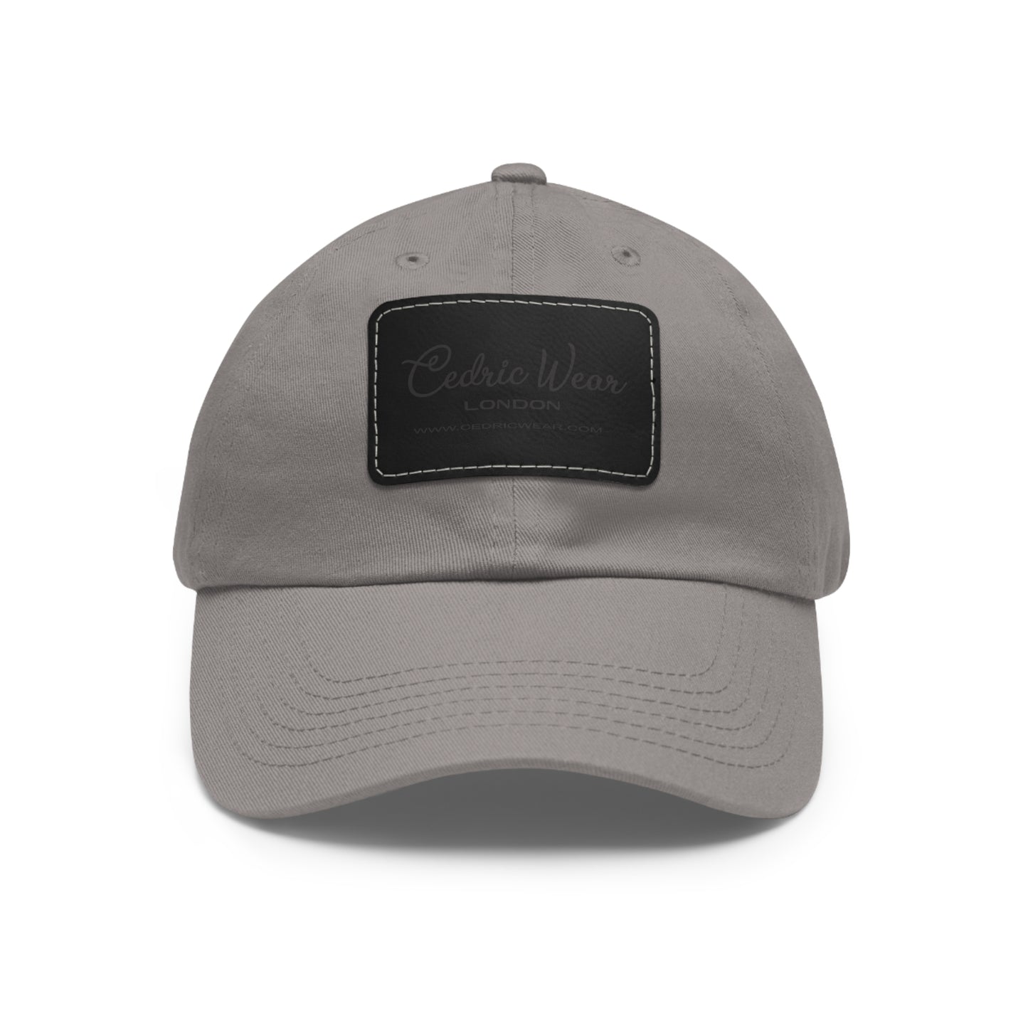 Dad Hat with Leather Patch (Rectangle) by Cedric Wear London