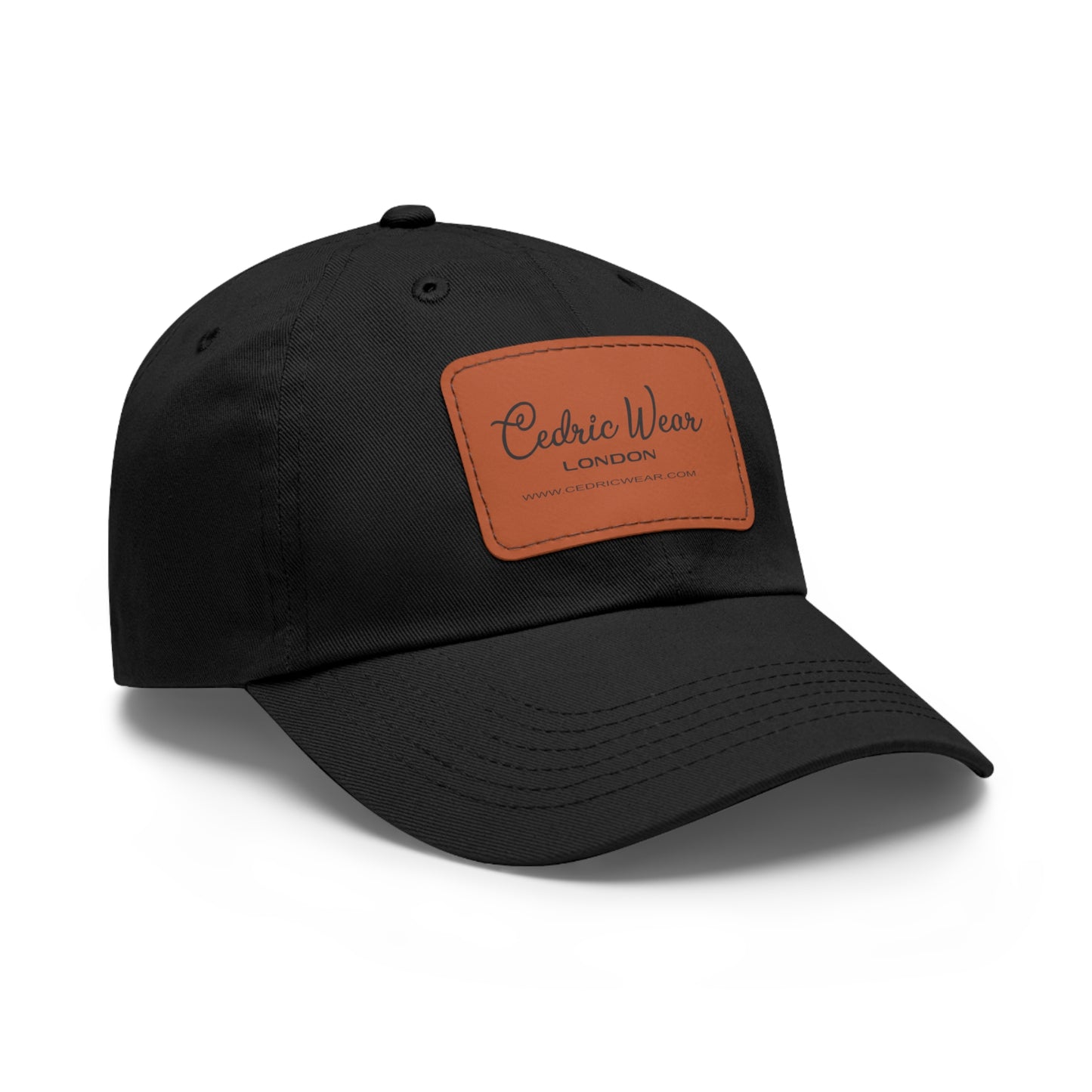 Dad Hat with Leather Patch (Rectangle) by Cedric Wear London