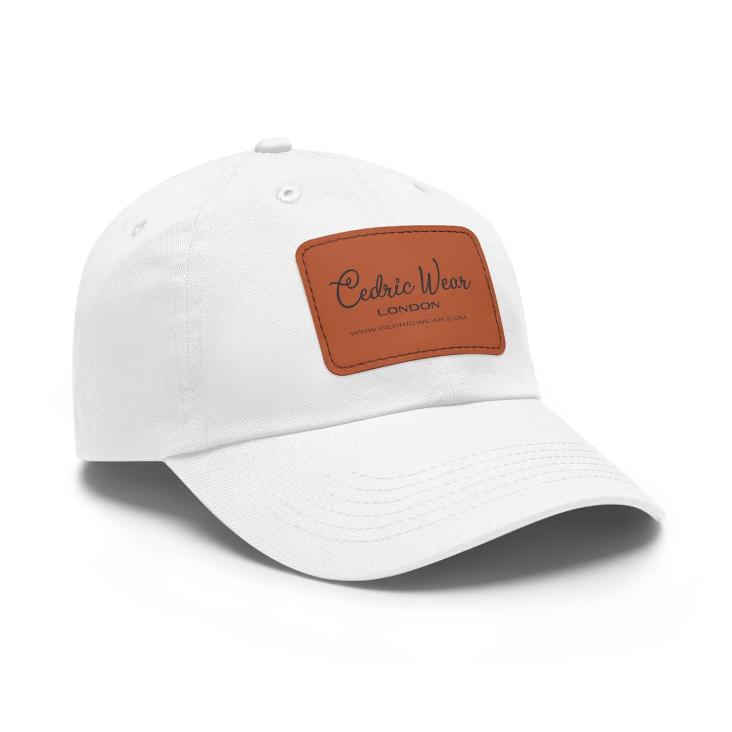 Dad Hat with Leather Patch (Rectangle) by Cedric Wear London