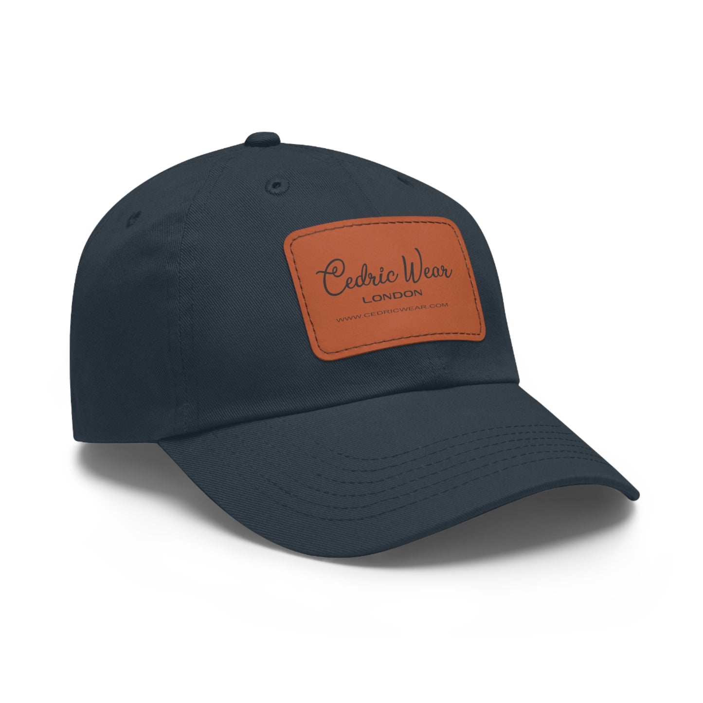 Dad Hat with Leather Patch (Rectangle) by Cedric Wear London
