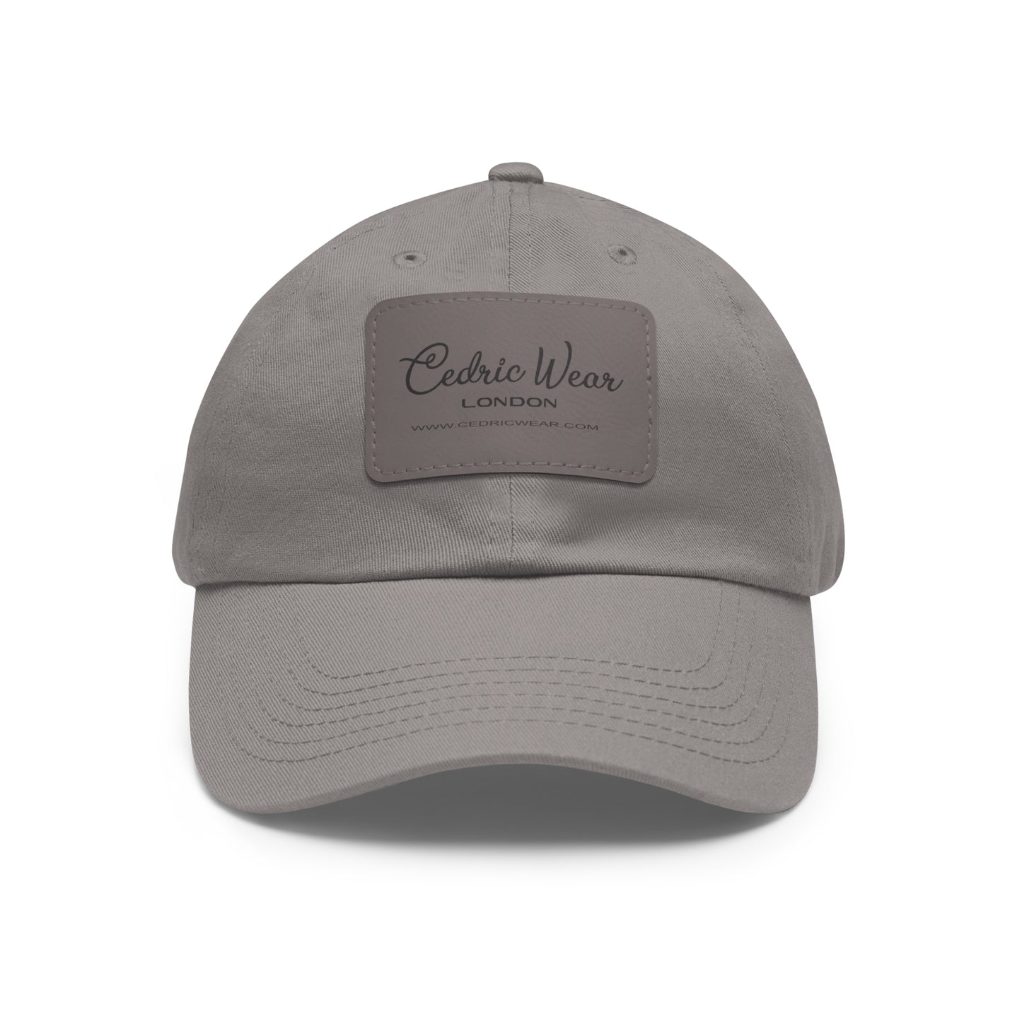 Dad Hat with Leather Patch (Rectangle) by Cedric Wear London