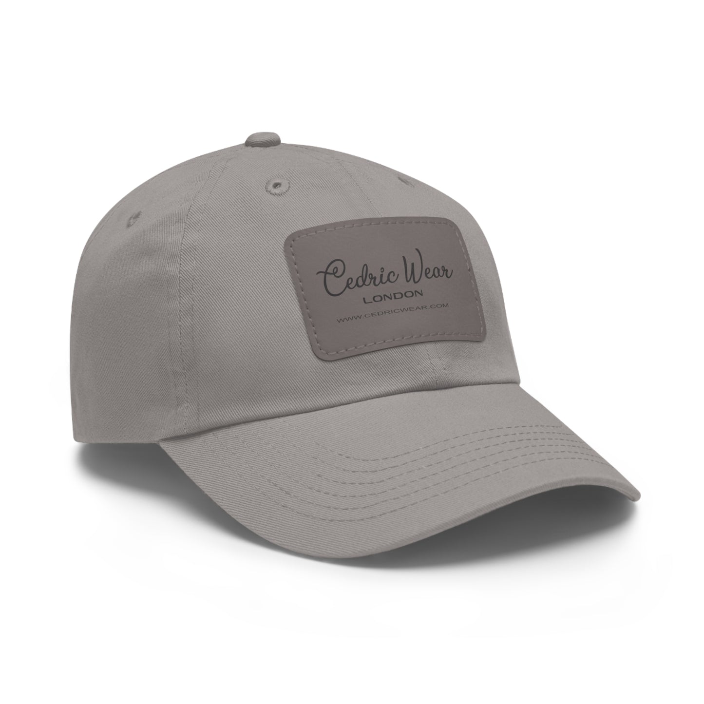 Dad Hat with Leather Patch (Rectangle) by Cedric Wear London