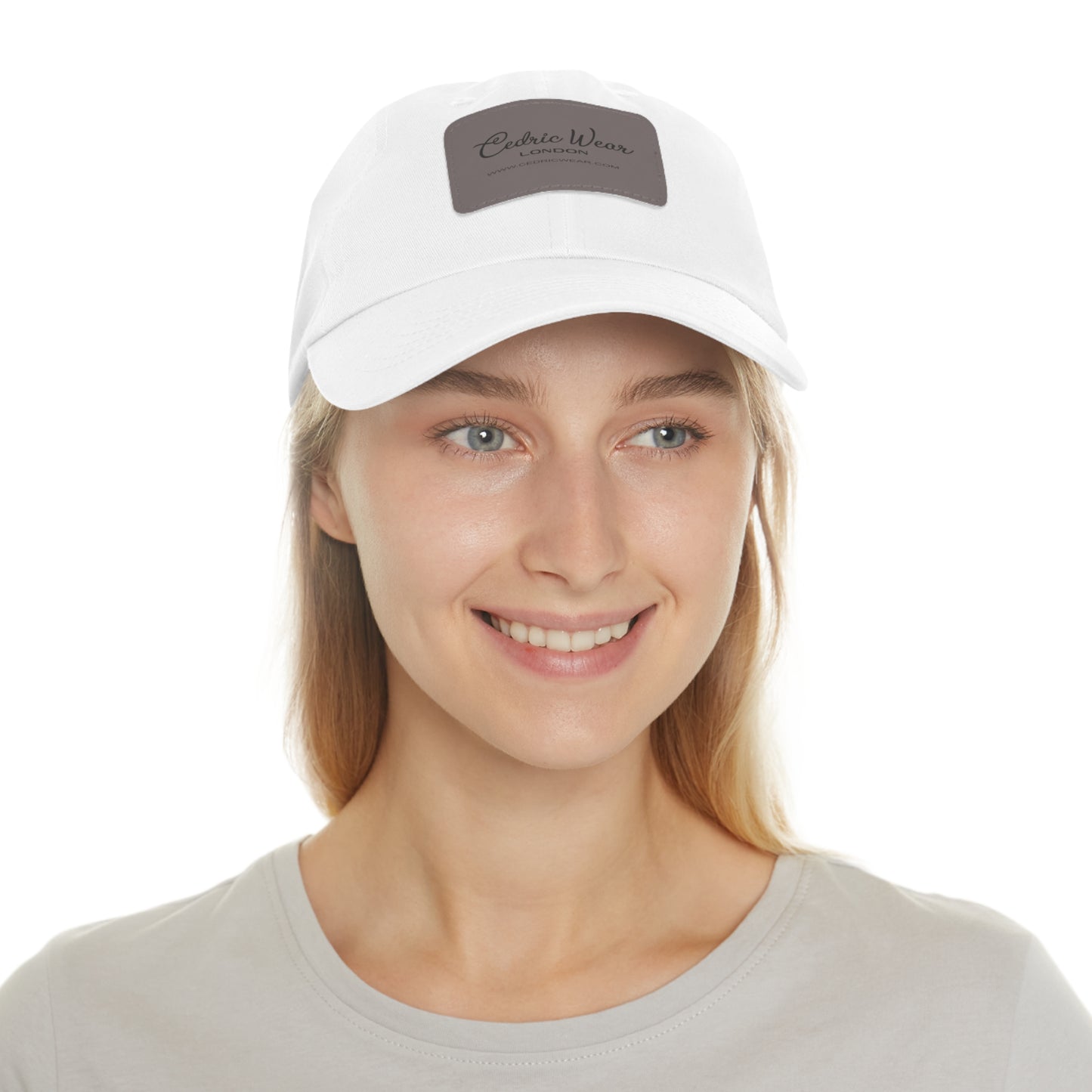 Dad Hat with Leather Patch (Rectangle) by Cedric Wear London