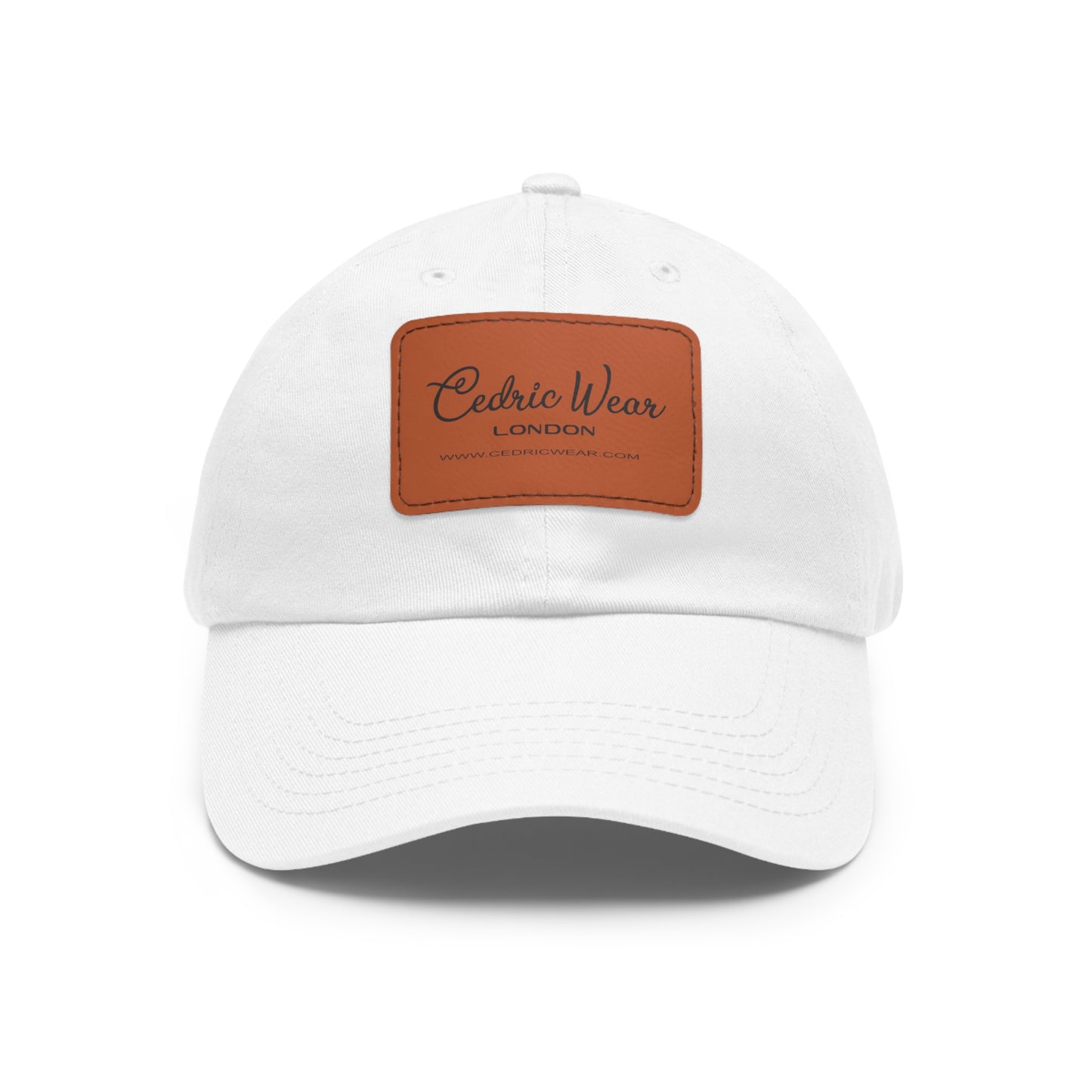 Dad Hat with Leather Patch (Rectangle) by Cedric Wear London