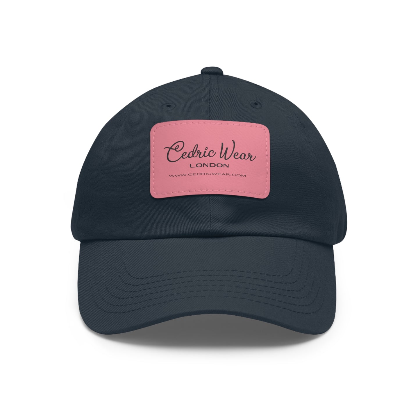 Dad Hat with Leather Patch (Rectangle)  by Cedric Wear London