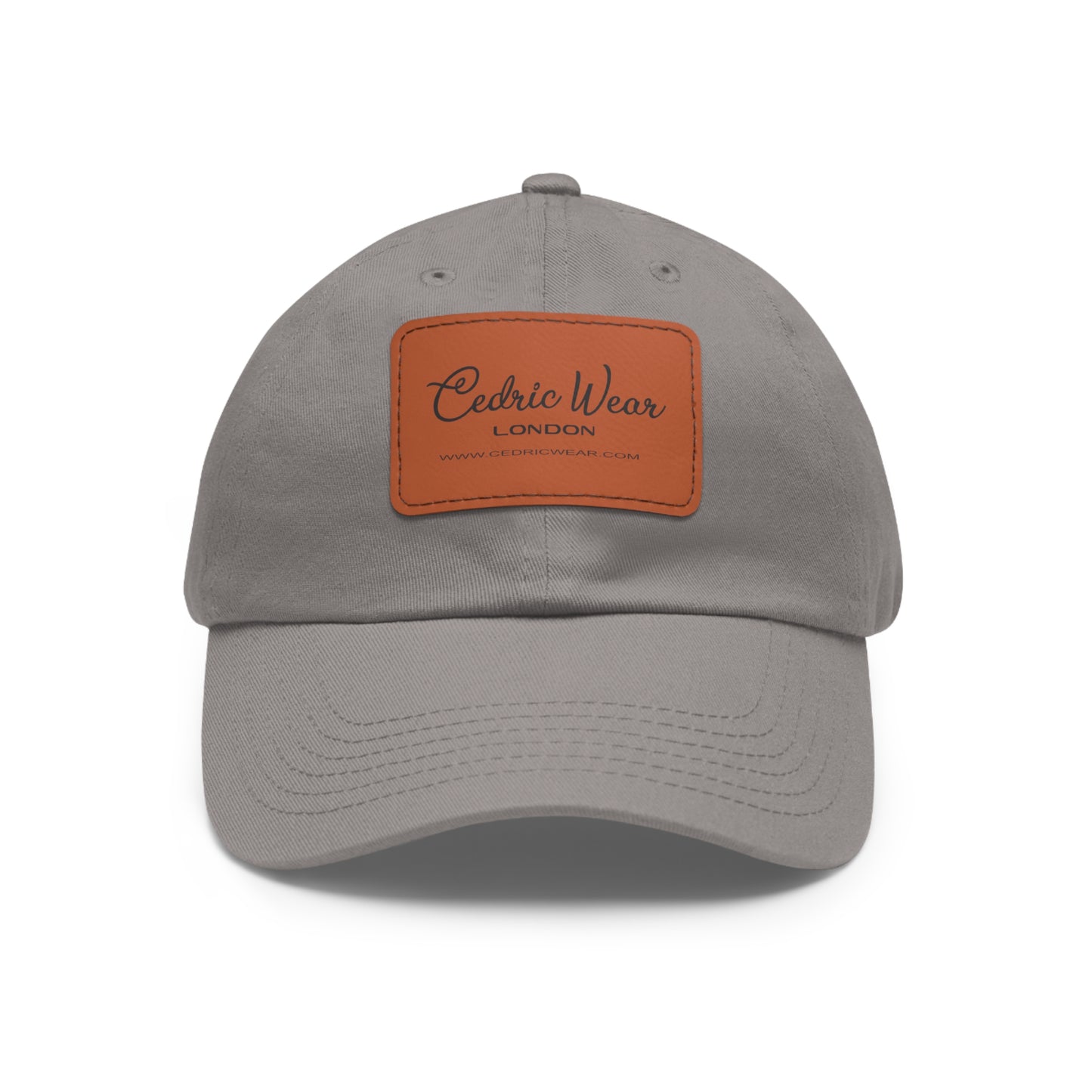 Dad Hat with Leather Patch (Rectangle)  by Cedric Wear London