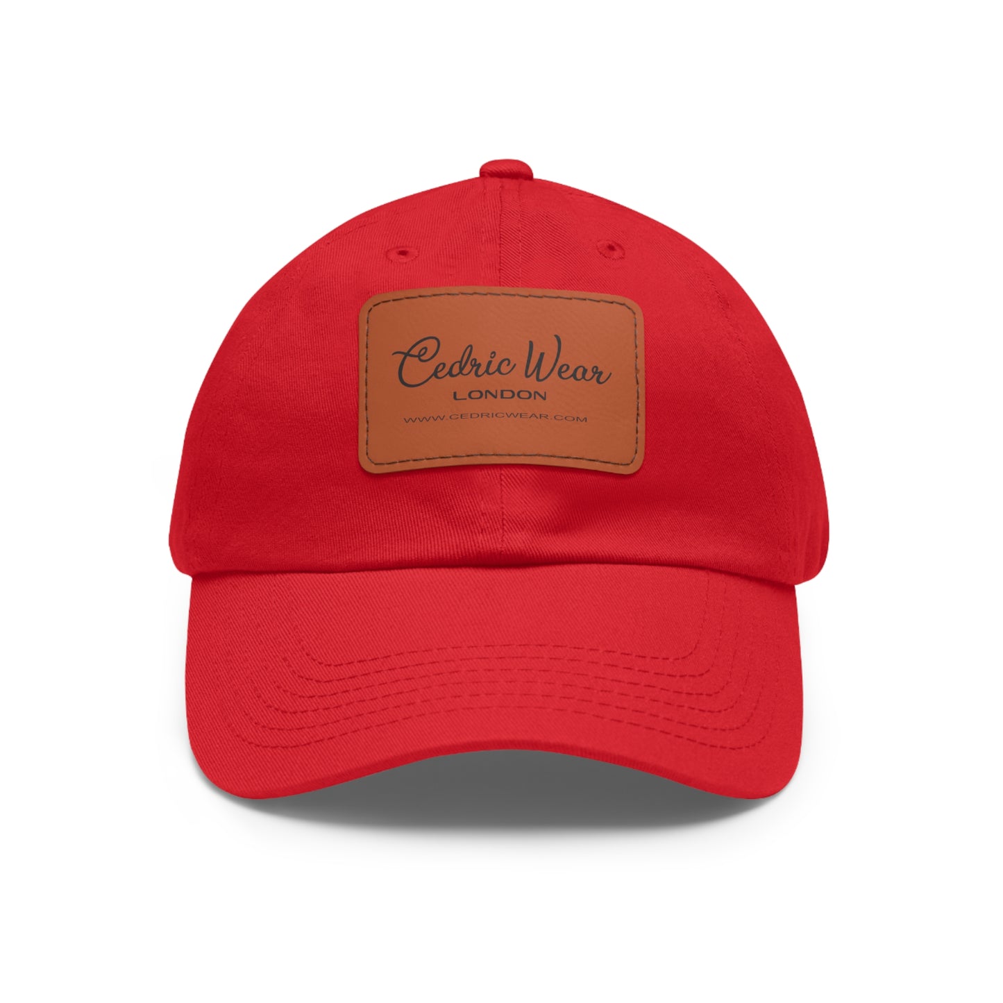 Dad Hat with Leather Patch (Rectangle)  by Cedric Wear London