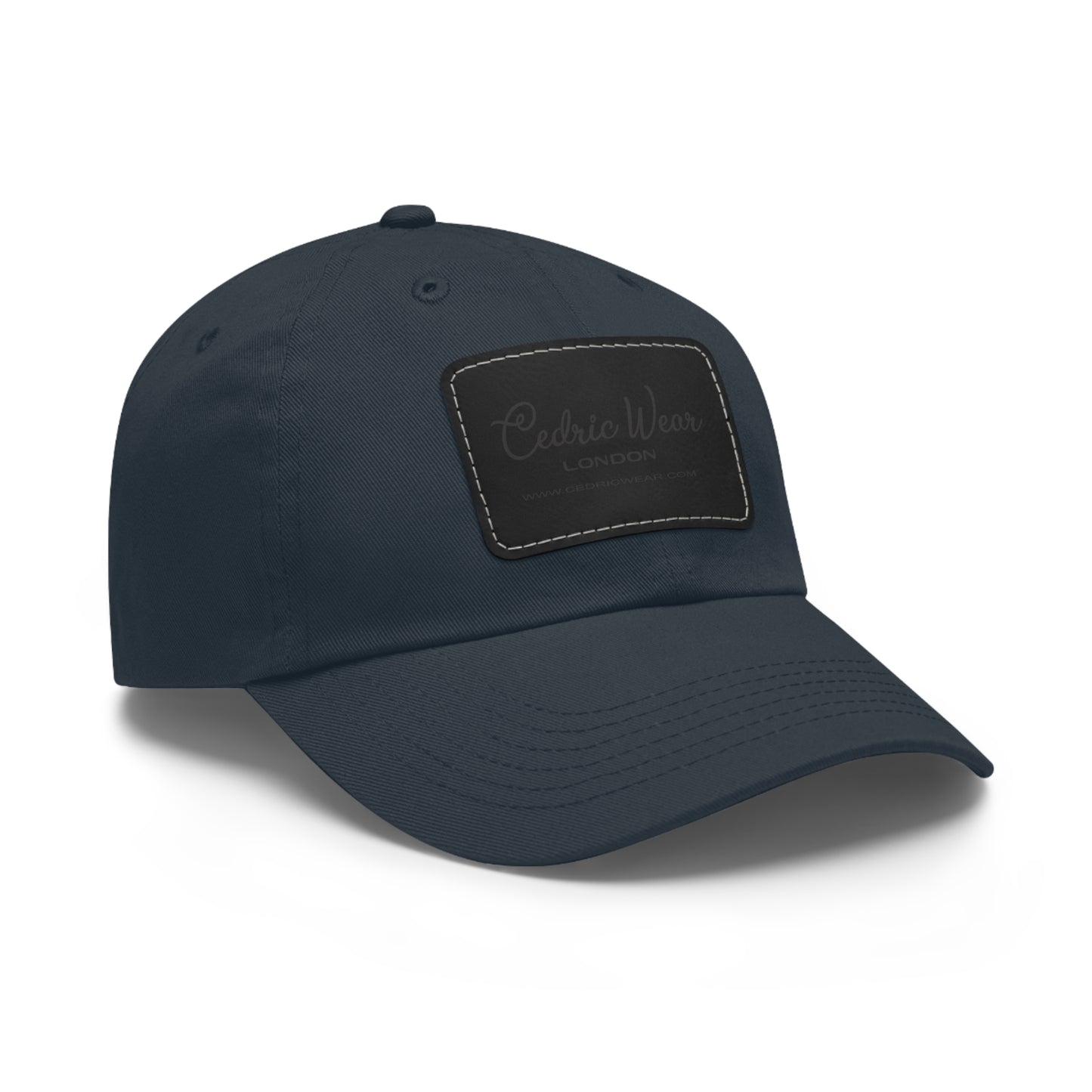 Dad Hat with Leather Patch (Rectangle)  by Cedric Wear London