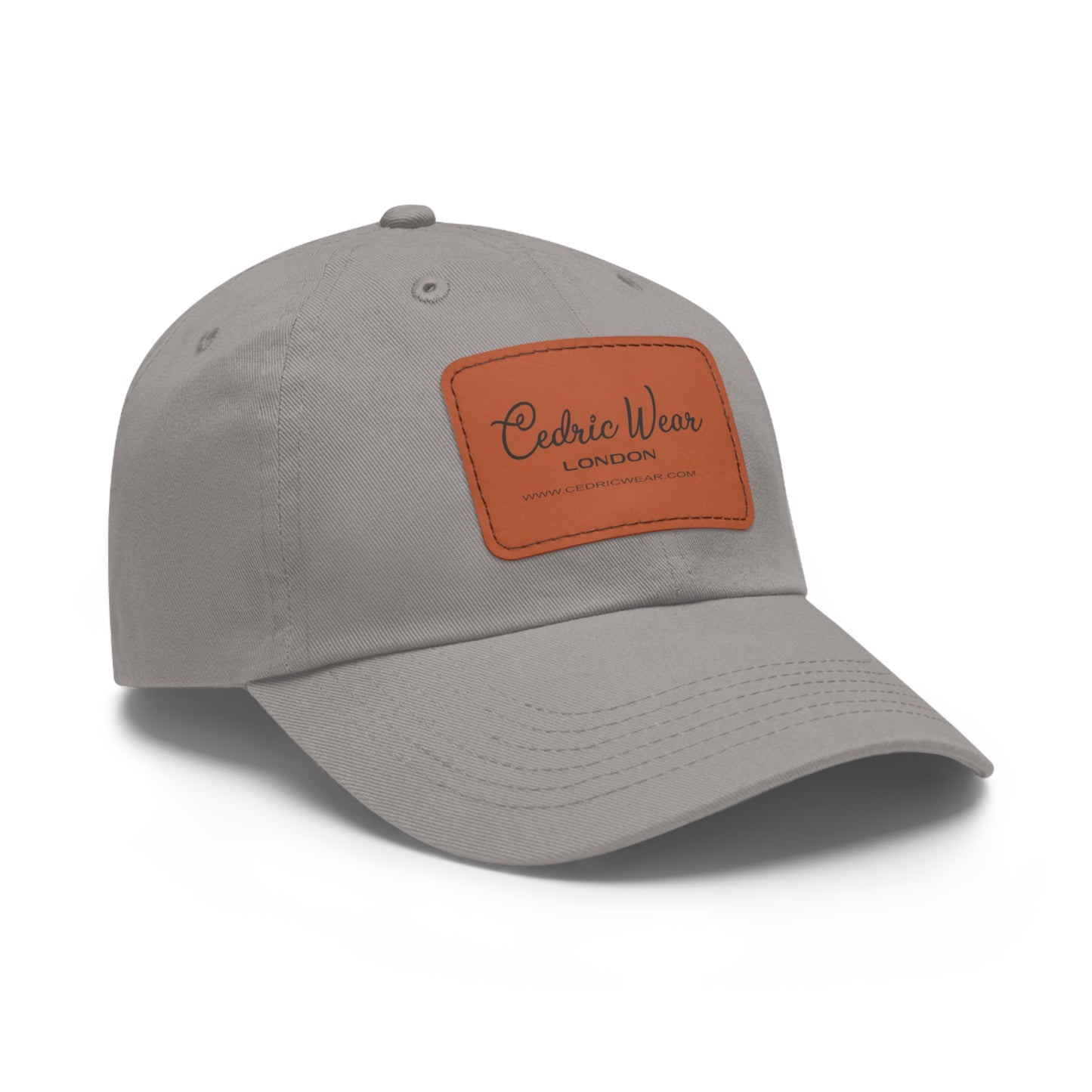 Dad Hat with Leather Patch (Rectangle)  by Cedric Wear London