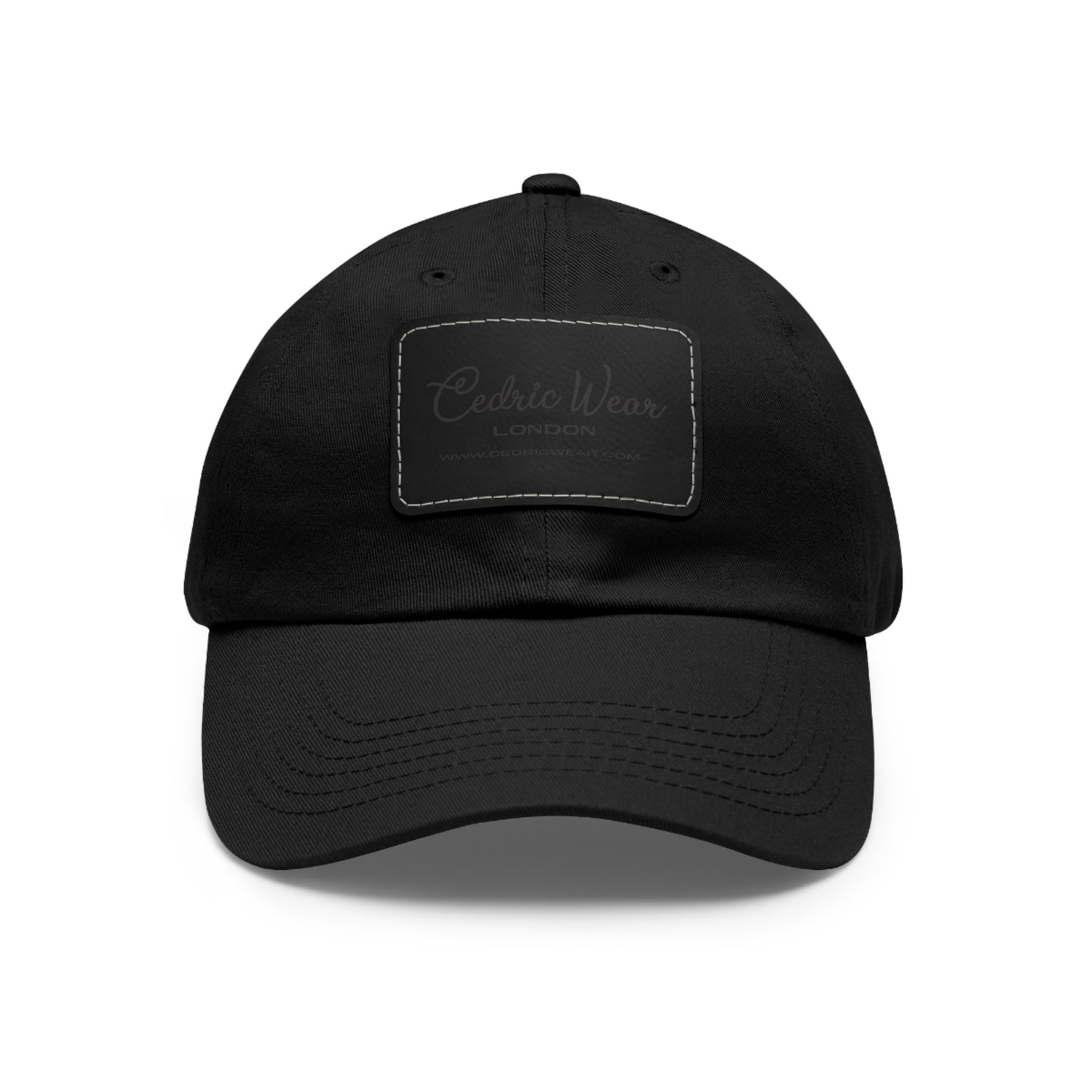 Dad Hat with Leather Patch (Rectangle)  by Cedric Wear London