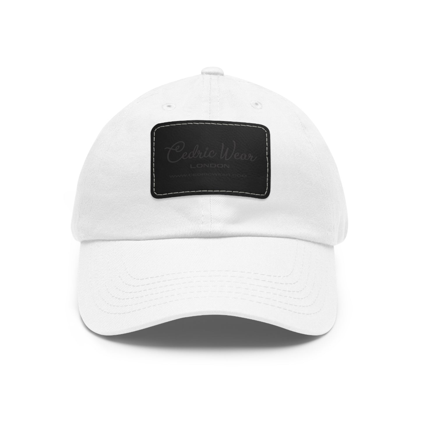 Dad Hat with Leather Patch (Rectangle)  by Cedric Wear London