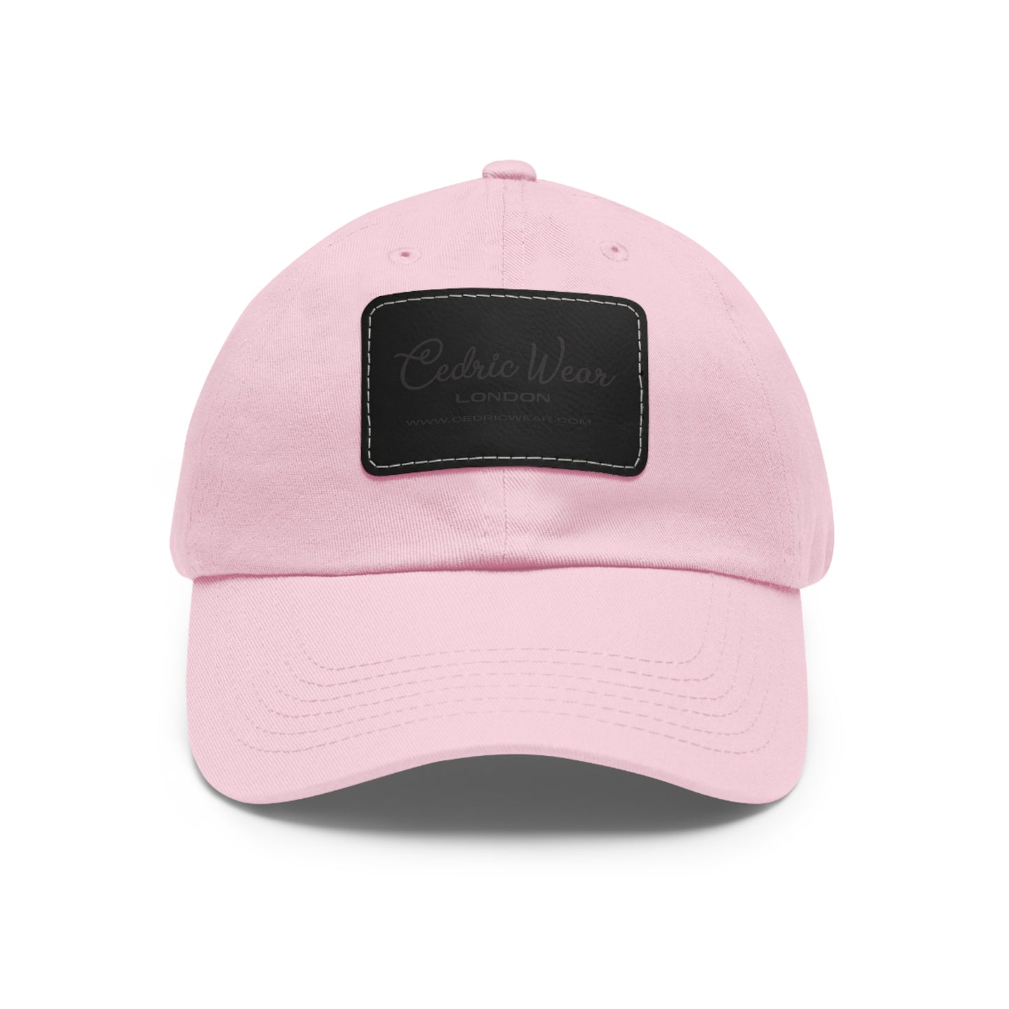 Dad Hat with Leather Patch (Rectangle)  by Cedric Wear London