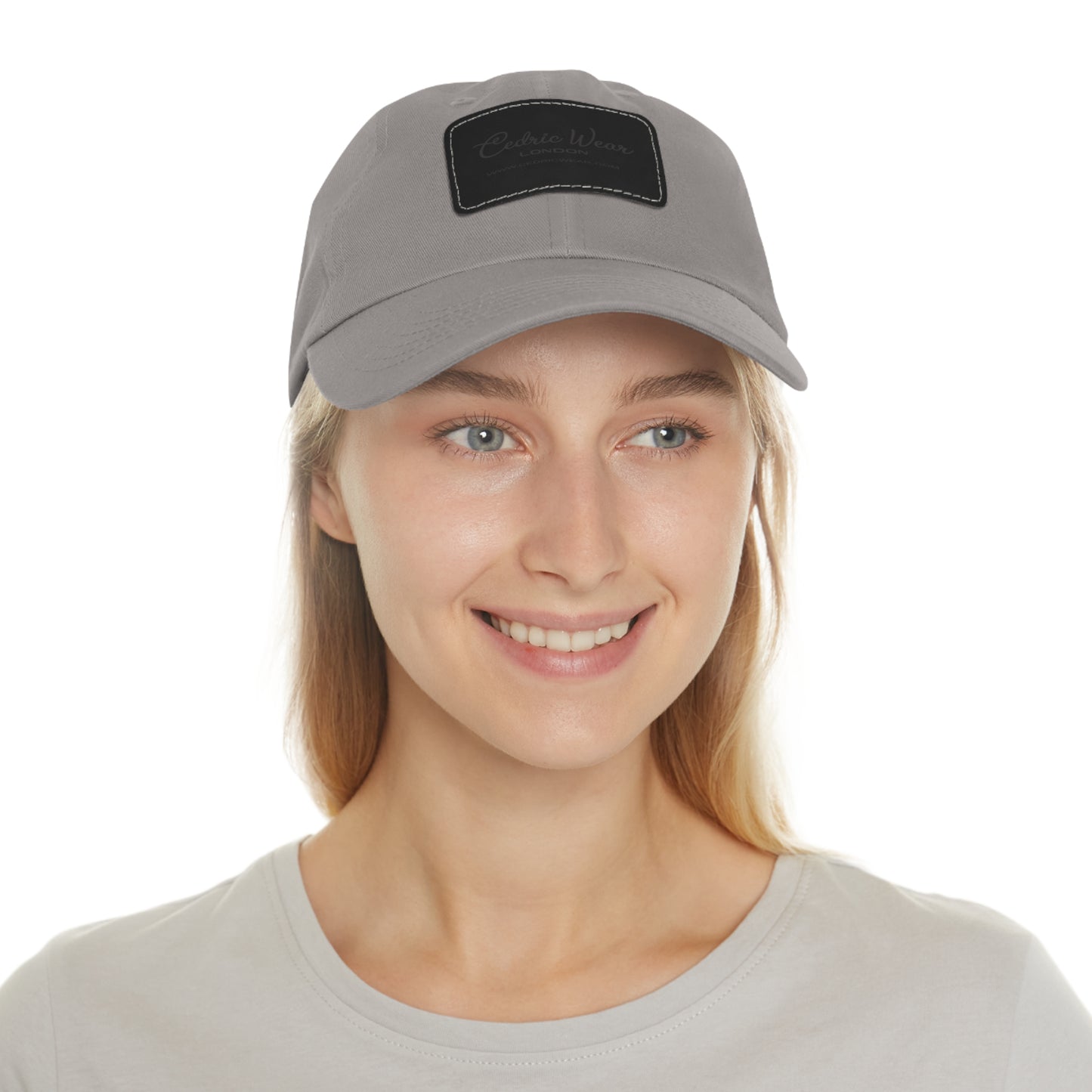 Dad Hat with Leather Patch (Rectangle)  by Cedric Wear London