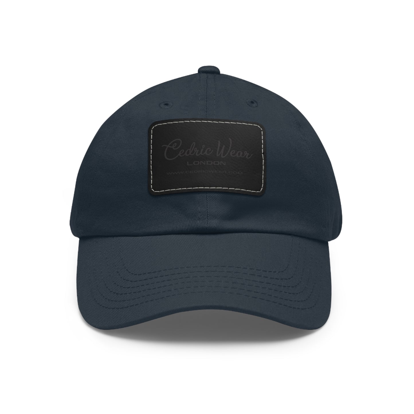 Dad Hat with Leather Patch (Rectangle)  by Cedric Wear London