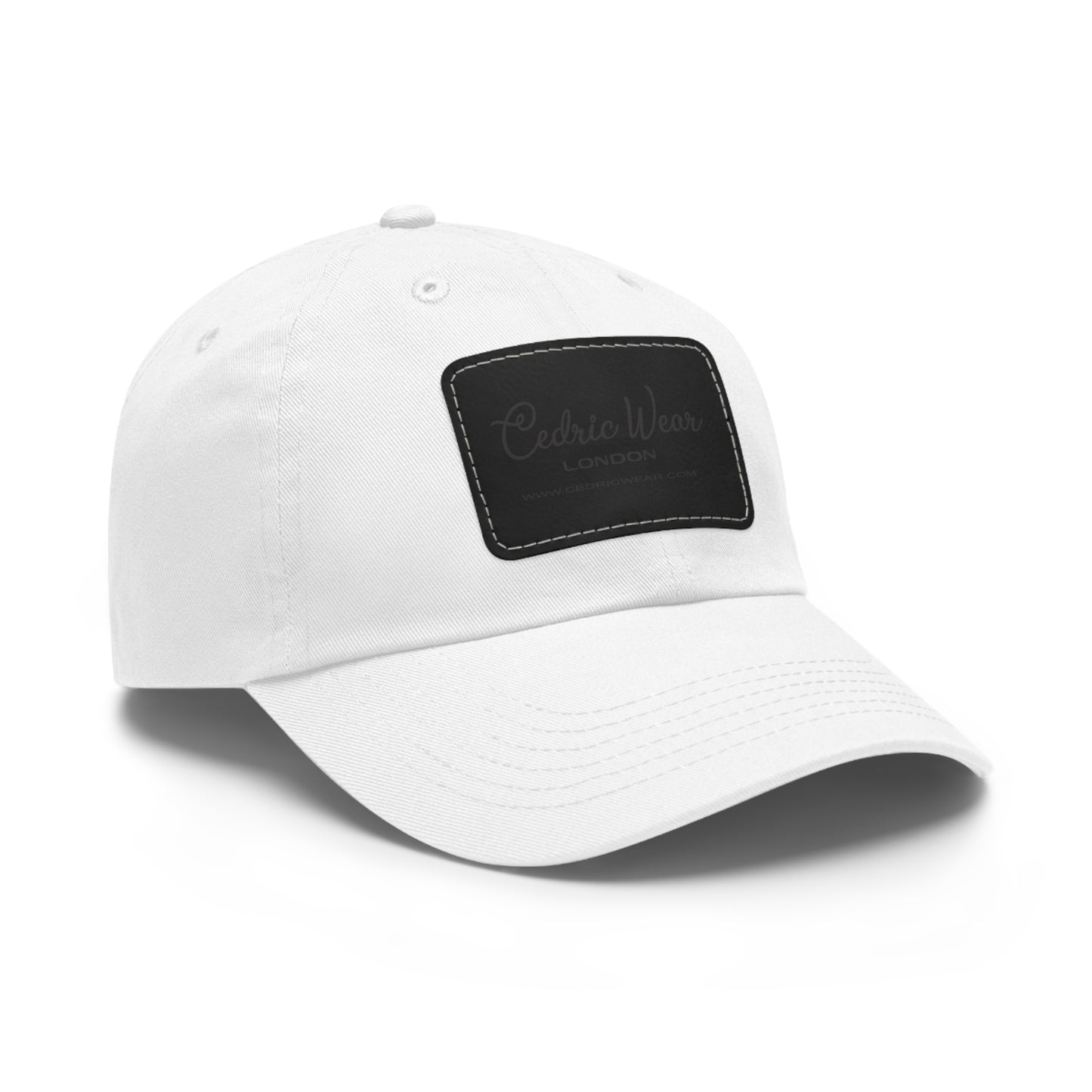 Dad Hat with Leather Patch (Rectangle)  by Cedric Wear London