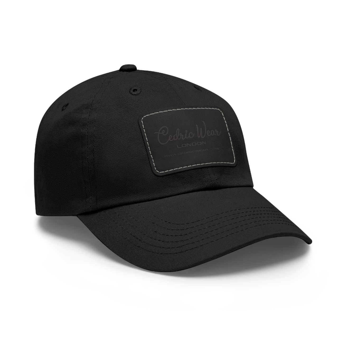 Dad Hat with Leather Patch (Rectangle)  by Cedric Wear London