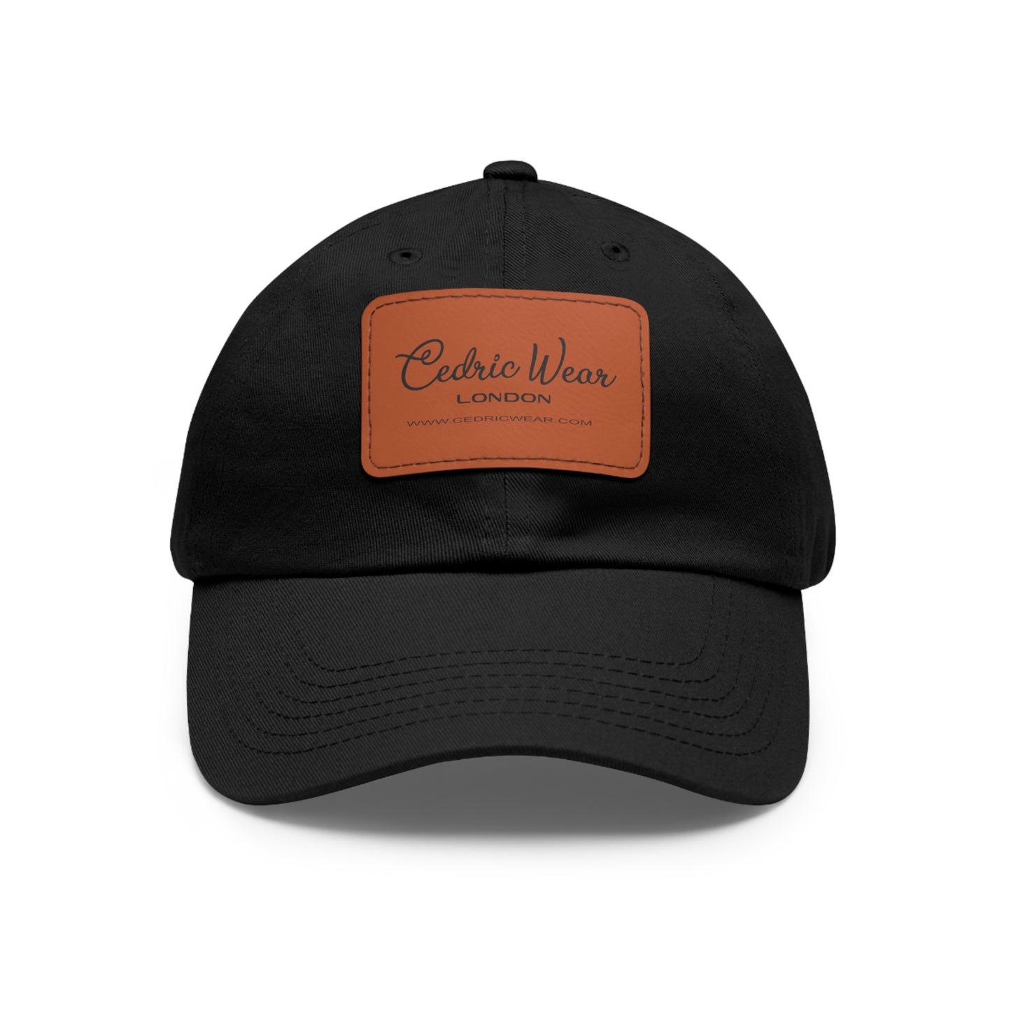 Dad Hat with Leather Patch (Rectangle)  by Cedric Wear London