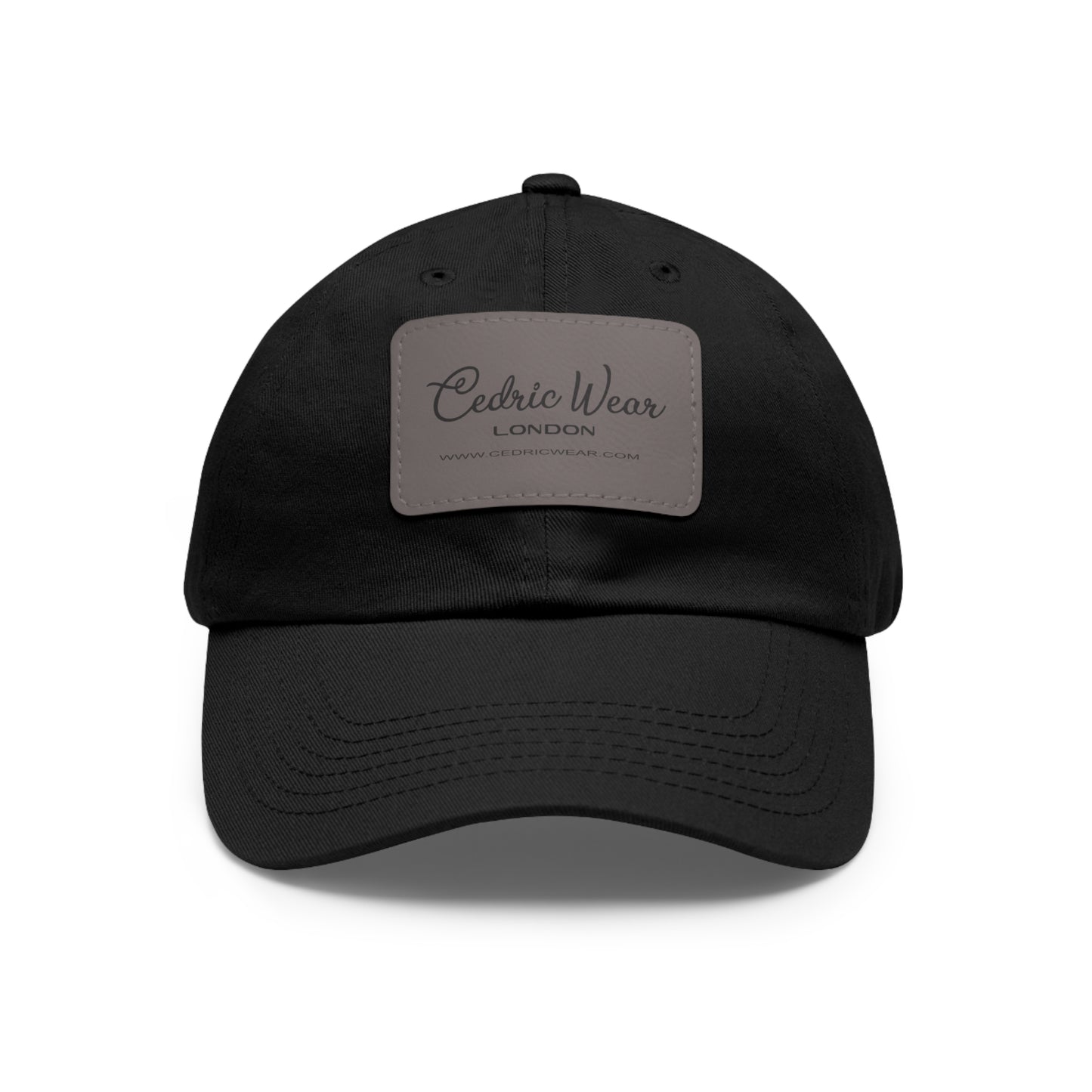 Dad Hat with Leather Patch (Rectangle)  by Cedric Wear London